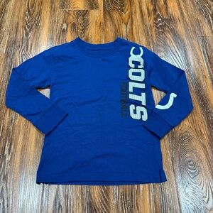 NFL Colts Kids Blue Long Sleeve Tee Shirt Top Size M 5 / 6 Boys Girls Youth